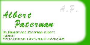 albert paterman business card